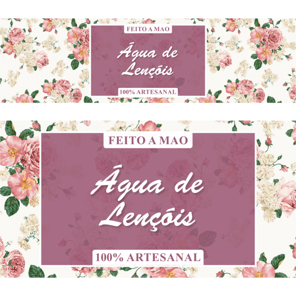 Rótulo Floral Água de Lençóis 12,5x3,5cm