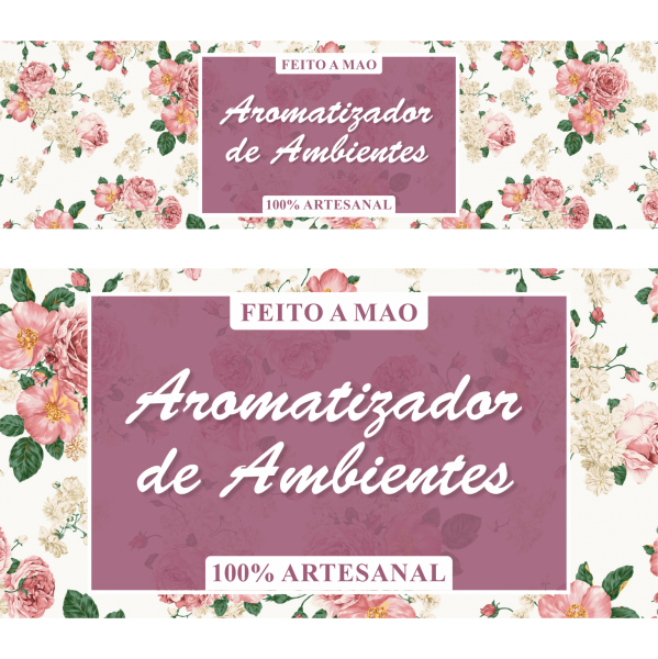 Rótulo Floral Aromatizador de Ambientes 12,5x3,5cm