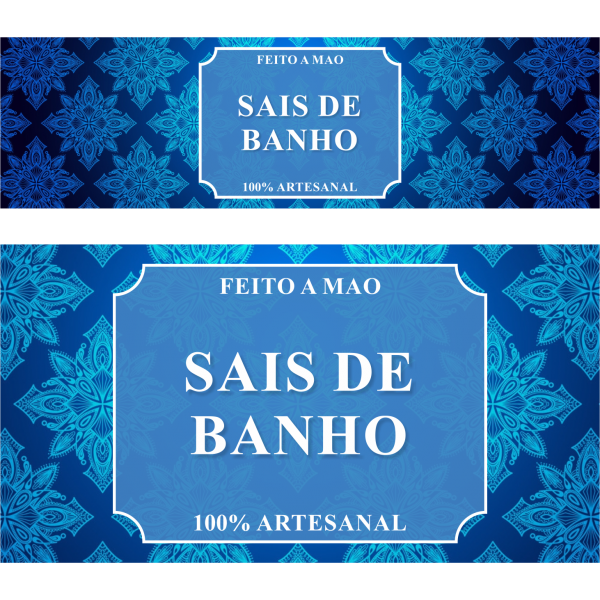 Rótulo Arab. Azul Sais de Banho 12,5x3,5cm